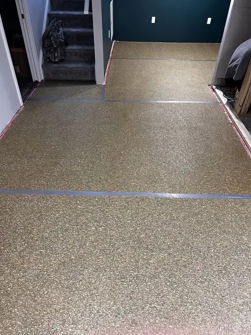 Basement with carpet underpad in Lambeth, London, Ontario before plush carpet installation