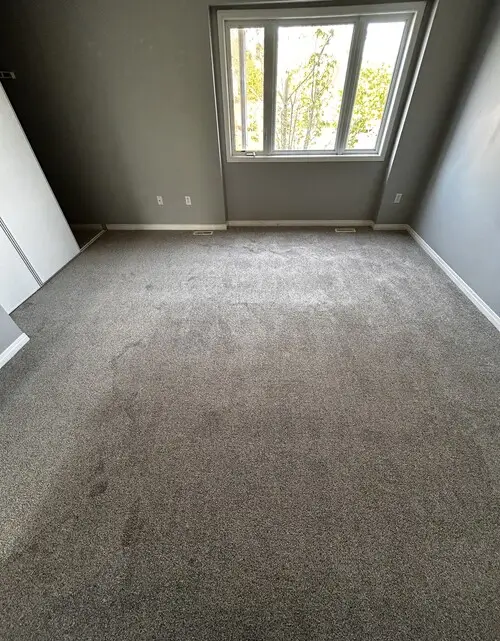New bedroom carpet installation in London, Ontario after professional installation, clean and cozy finish