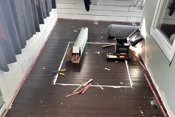 Empty bedroom in Byron, London, Ontario before carpet installation, ready for new flooring