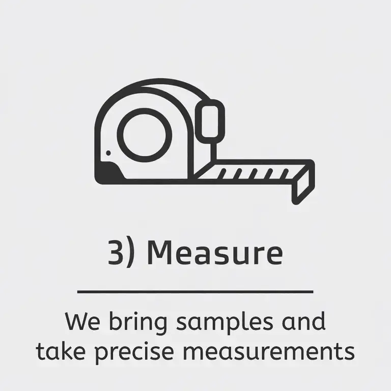 Step 3 We will bring the samples in person and take precise measurements.