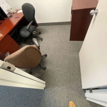 Streaming carpet in Aspect color installed in office – durable commercial carpet, London Ontario.